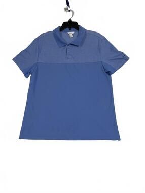 Calvin Klein Men's Two-Tone Blue Polo Shirt Large b31